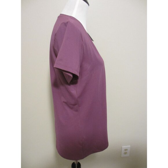 Under Armour HeatGear Loose Fit Purple V-Neck Short Sleeve Womens Shirt LG - Picture 3 of 7